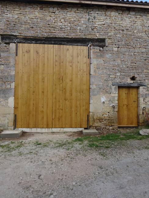 Fabrication et pose de portail de grange en Chêne massif8